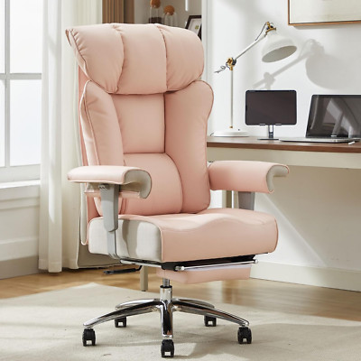 Ergonomic Big & Tall Office Chair 450Lbs with Foot Rest - Pink PU Leather
