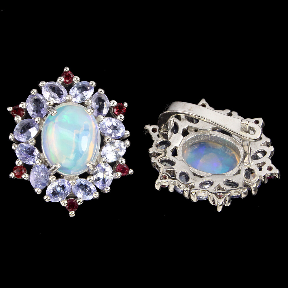Boucles D'oreilles En Argent Sterling 925 – Améthyste Ovale 11x9mm – Pierre Naturelle Riche Violet – Poids 6.07 G