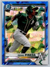 2021 Bowman Chrome #BDC-65 Pedro Pineda Sapphire ATHLETICS