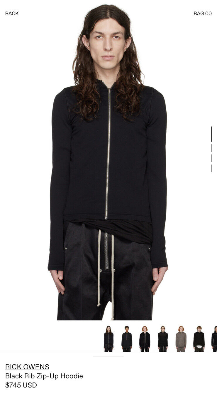 Rick Owens Fogachine SS 22 Track Hoodie XL EUC Re… - image 1