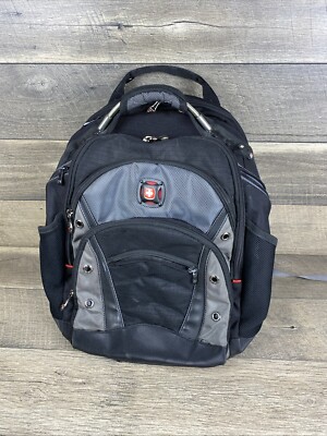 Wenger Synergy Laptop Backpack Black/Gray Swiss gear 16'' Shock Absorbing School