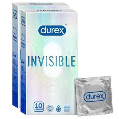 Durex Invisible Super Ultra Thin Condoms for Men   10s, Pack of 2 - Free Ship