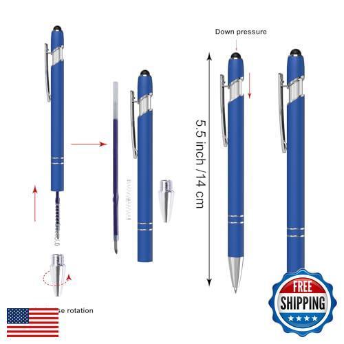 Blue Pens, 12 Pcs Gel Pens Fine Point Smooth Writing Pens, Gel Ink Pens with - Picture 2 of 5