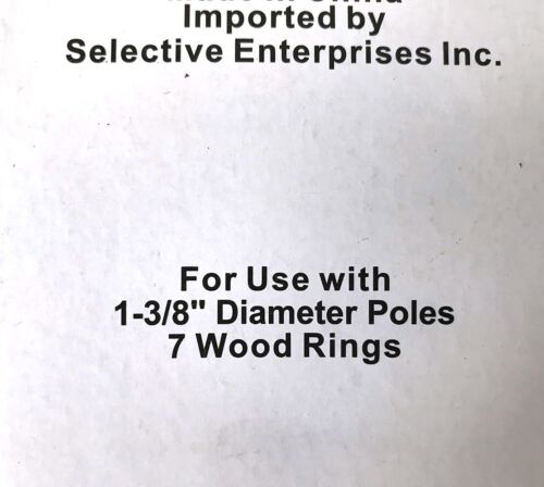 Vintage Select Wood Drapery 7 Rings Mahogany for use with 1-3/8" Diameter Pole - Picture 7 of 11