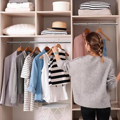 Extendable Wardrobe Pole 60-103CM Adjustable Rail Hanger Steel