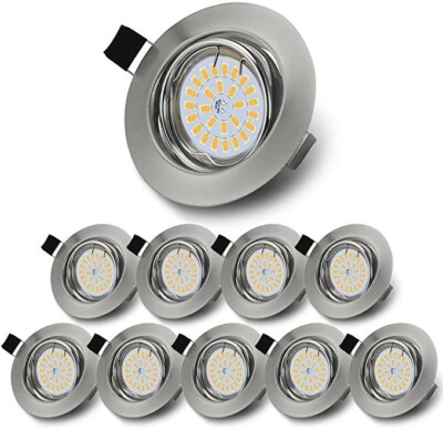 LED Deckeneinbauleuchten 10er Pack, verstellbare Downlights warmweiß 2800K,...