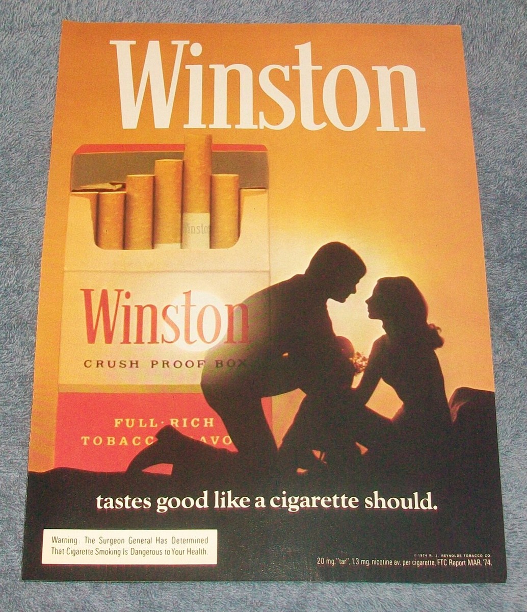 1974 Winston Cigarettes Vintage Ad "...Tastes Good Like A Cigarette Should