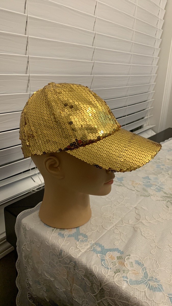 Gold Sequin Cap Gold Rhinestone Hat / Sequin Hat / Party Captain Hat  main image 2