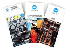 MINOLTA LENS, ACCESSORIES   QUICK REFERENCE GUIDES, SET OF 3