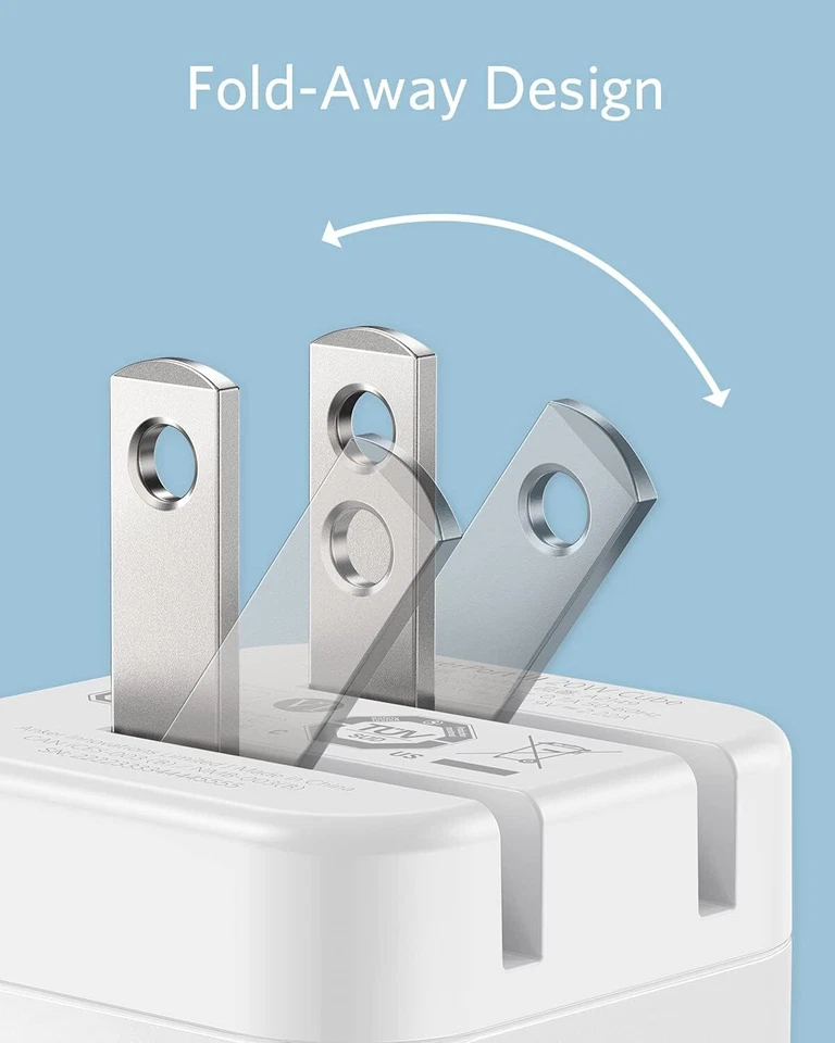 Anker 20W USB-C Wall Charger Foldable Adapter Fast Charging for iPhone 14/Galaxy - Image 3 of 4