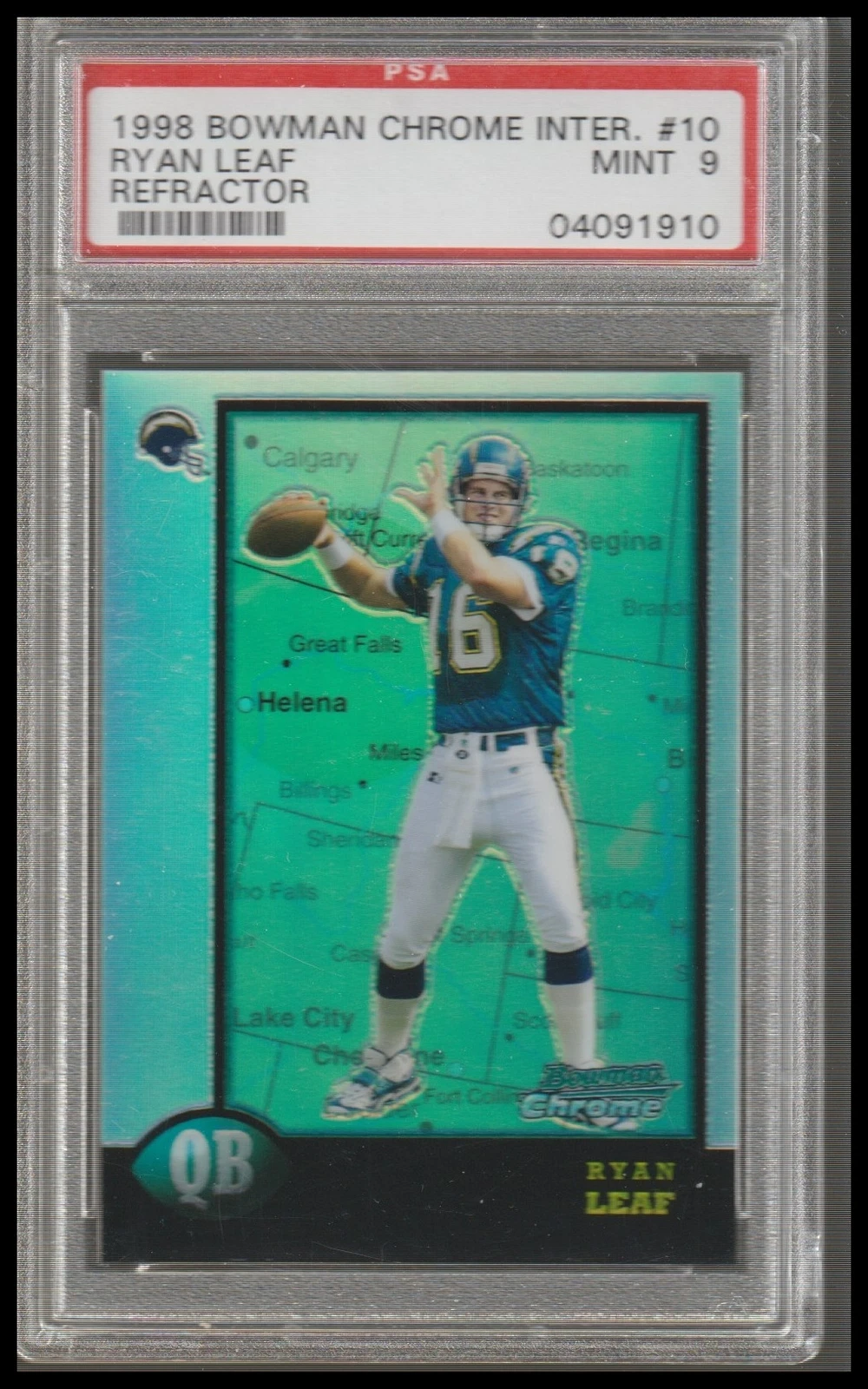 Ryan Leaf Bowman Chrome #10 Interstate-Refractor