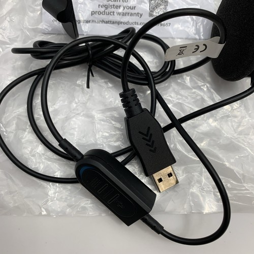 Manhattan Mono Over-Ear USB Headset Volume Control Home Office Teams Ref:1450 - Afbeelding 5 van 5