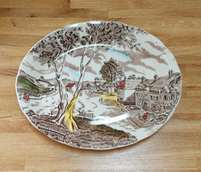 Vintage W H Grindley  'Sunday Morning' Oval Serving Platter Plate 30cms