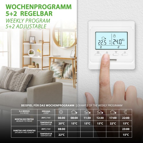 Bodenheizung Fußbodenheizung Elektrische elektro 200W elektrisch Fliese Bad Set - Bild 12 von 52