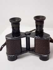 Antikes Fernglas Militärisch in Originallederbox, wohl aus dem 1. Weltkrieg