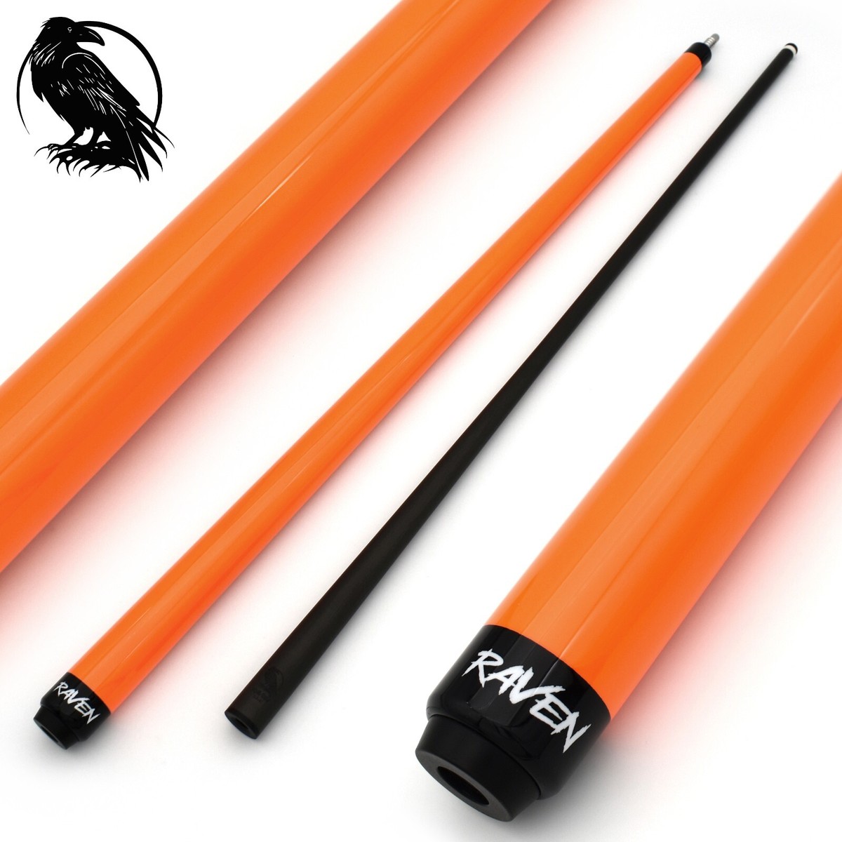 Carbon Fiber Pool Cue, Orange R9, 12.4mm, Pro-Taper, Radial, Soft