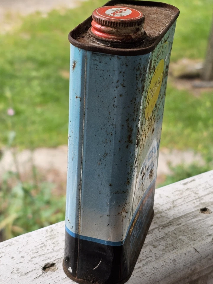 Lata publicitaria de combustible vintage Cox Glow ¿Alrededor del 80%?? Una pinta completa de nitro de EE. UU. Foto 4 de 4