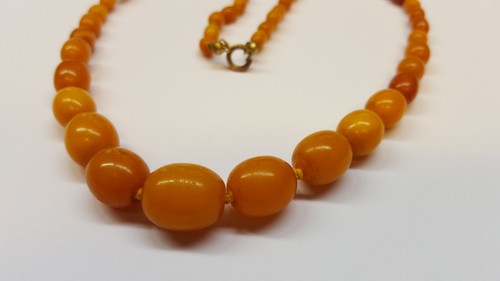 Alte Bernsteinkette Kette Bernstein Amber Butterscotch Ambre 16 Gramm - Picture 6 of 7