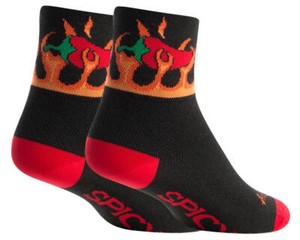 SockGuy Spicy Sock Black LG XL Cycling Running Sporting