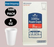 WinCup 8-Oz. Foam Cups, Styrofoam Cups Disposable 1000 ct. White No ShipTo CA 