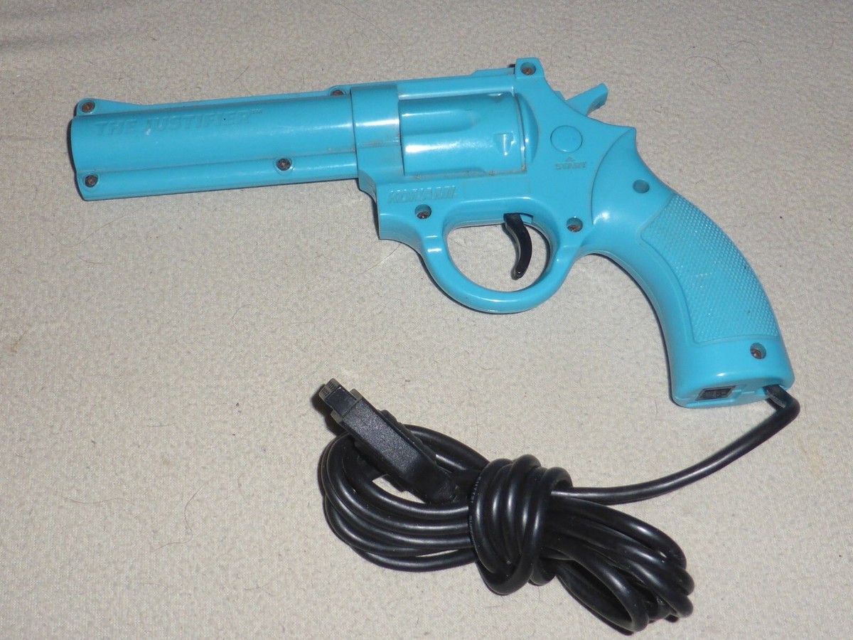 トイガン Konami Justifier JE510 KONAMI THE JUSTIFIER SEGA GENESIS LIGHT GUN BLUE PISTOL FOR