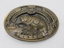 BASS ANGLERS SPORTSMAN SOCIETY BELT BUCKLE VINTAGE 1993 MADE IN USA