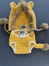 Mud Pie Hecho a Mano Crochet Bebé Disfraz Recién Nacido Foto Accesorios León “Simba”