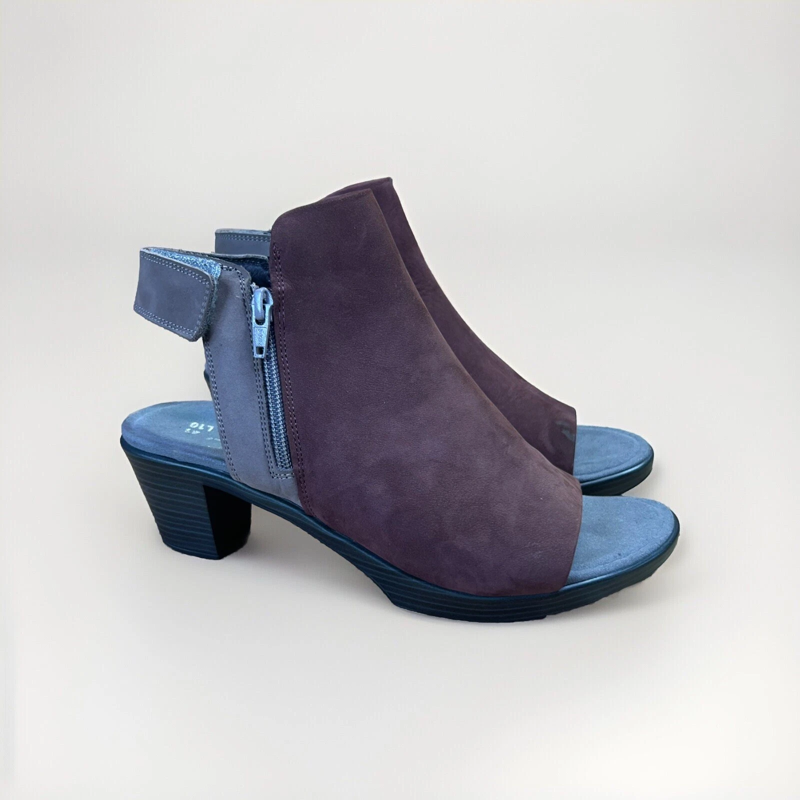 Naot Supreme Favorite cuir colorblock talons violet et nubuck shiitake taille 41