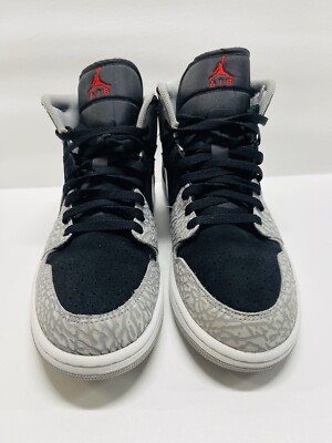 Nike Air Jordan 1 Mid SE Elephant Toe University Red White Men's