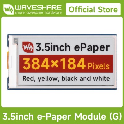 Waveshare 3.5inch E-Paper Display (G) E-Ink Display for Raspberry Pi 384×184