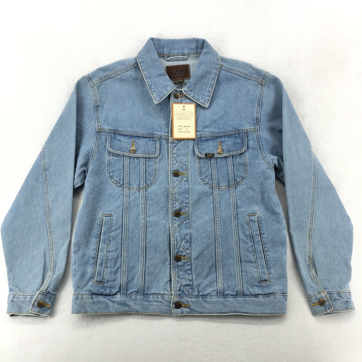ジャケット・アウター Lee denim jacket Lee Jean Jacket Mens Size S Lite Stone Button Front Coat