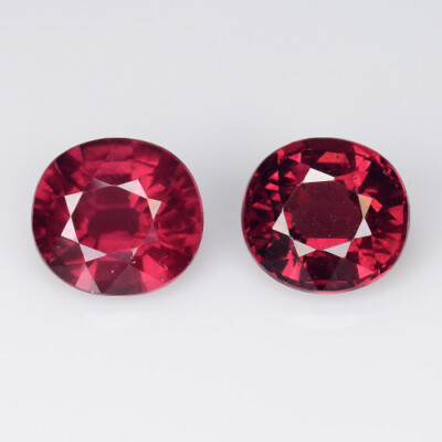 2 Pcs 3.30Cts MARVELOUS !  NATURAL RHODOLITE GARNET OVAL LOOSE GEMSTONES