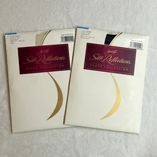 2 Hanes Silk Reflections Silky Sheer Control Top Sandalfoot Style 717 Sz CD