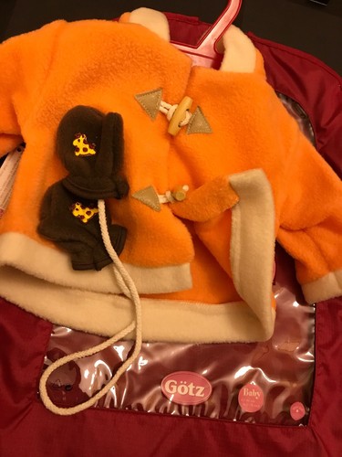 American Girl And Gotz Doll ~ Orange Fleece Coat W/ Mits Fit 18” doll Brand New! - Picture 6 of 8