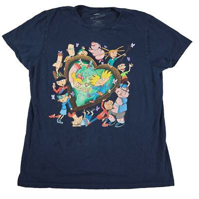 Hey Arnold! Jungle Heart T Shirt Hot Topic Exclusive Adult Size Large Navy