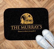 Image of Personalised Motorhome mat - Campervan Door Mat - Black 44cm x 32cm PS951