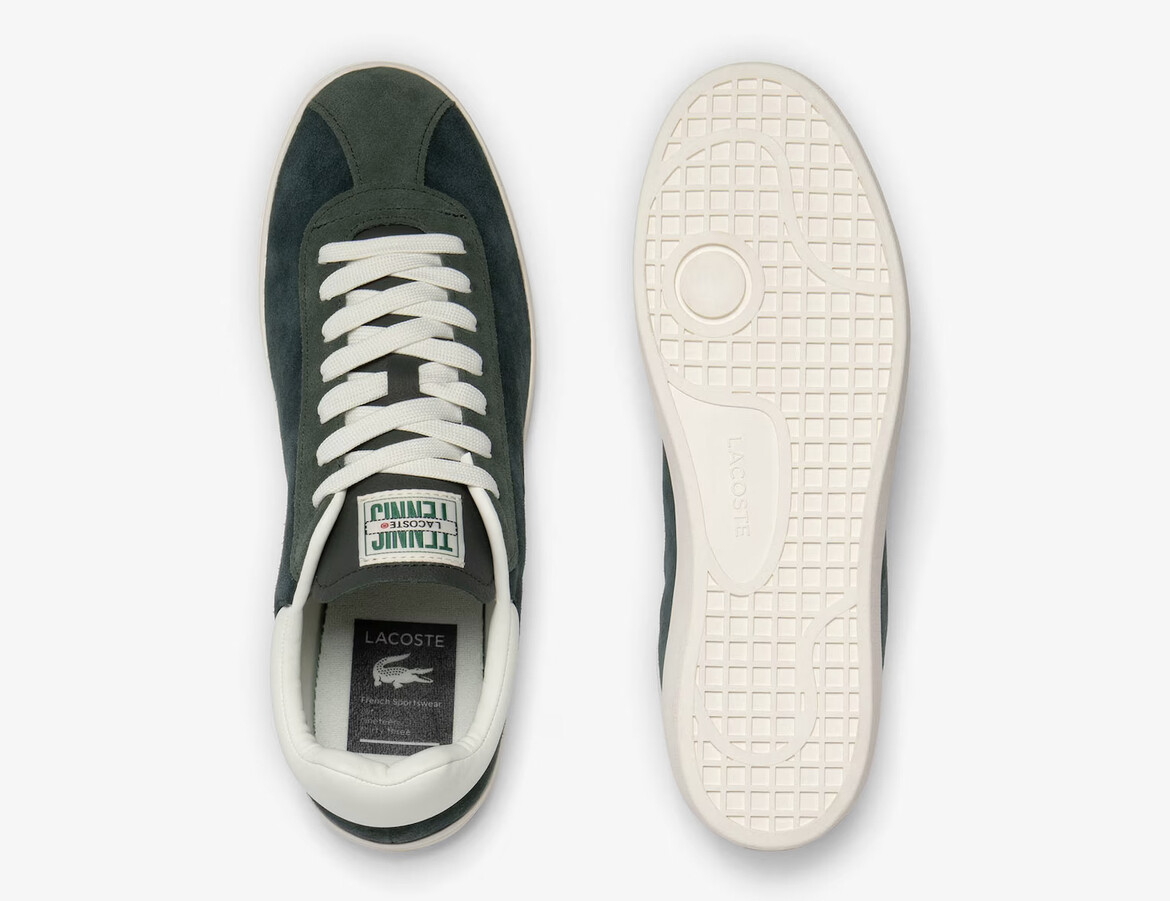 (取寄) ラコステ メンズ ベースショット スニーカー Lacoste men Baseshot Sneakers Dark Green/Dark Gum Lacoste Men's Baseshot 223 Suede Sneakers IN DARK GREEN / OFF