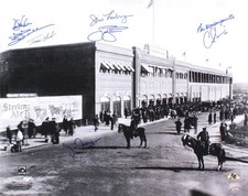 JOE MORGAN JIM LONBORG TOM GORDON+ FENWAY PARK BOSTON MULTI SIGNED RED SOX PHOTO