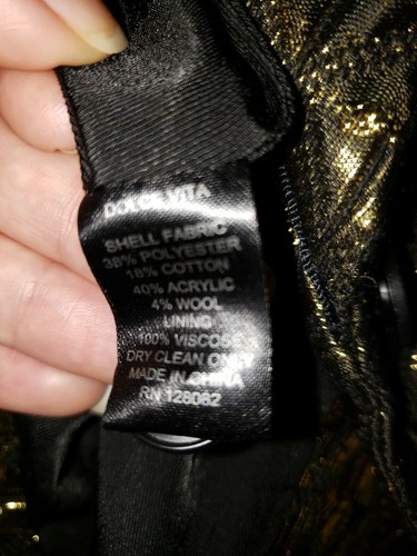New Dolce Vita Gold Ashna Metallic Tiles Blazer $209 XS - Picture 9 of 9