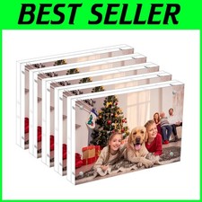4x6 Acrylic Photo Frames 5 Pack, Clear Desktop Dou