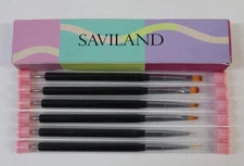 6 pc Set Saviland Nail Art Brushes Set ▪ Double-End Nail Art Brushes Kit ▪ NEW