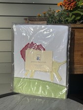 Pottery Barn Kids Safari Animals Valance Nursery Appliqu d 18"x44" Brand New  