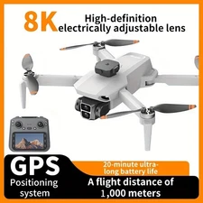 8K GPS Drone Foldable Brushless Quadcopter with 4.5" Remote and 2 Batteries