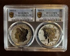 2023-s First Strike Reverse Proof Morgan/Peace Dollar  Set In Rare Single Slab