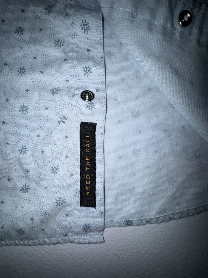 Camisa Howler Bros Pearl Snap Para Hombre Mediana Abstracta Punteada Manga Corta Azul Foto 4 de 4