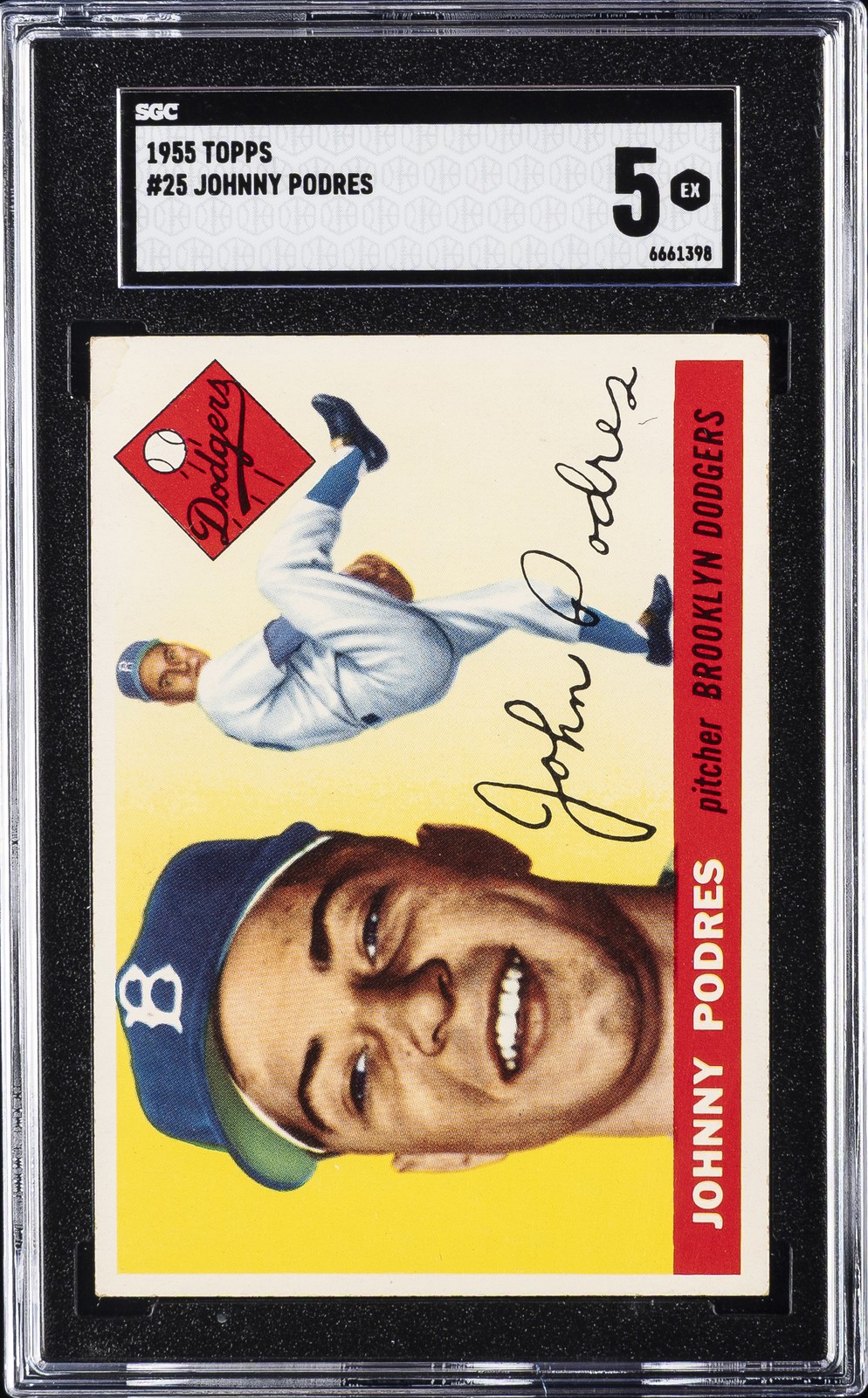 1955 TOPPS #25 JOHNNY PODRES SGC 5