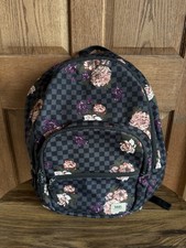 Vans Motivee 3 Backpack Black Checkered and Floral Retro 90's Skater