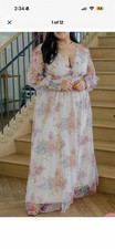 Baltic Born Layla Tulle Maxi Dress Romantic Floral Mesh Tulle 1X Wedding Guest