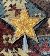 Christmas Tree Gold Star Topper. Lighted With Led Twinkling Lights.