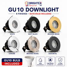 IP65 GU10 Fire Rated Downlights Bathroom Ceiling Spotlights LED Bulbs Included